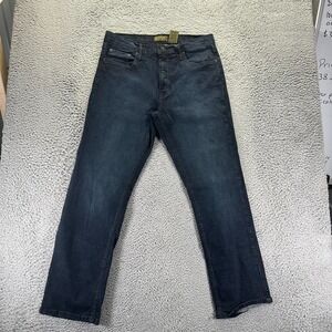 Urban Star Jeans Mens 36x32 Blue Denim Straight Leg 5-Pockets Dark Wash Stretch